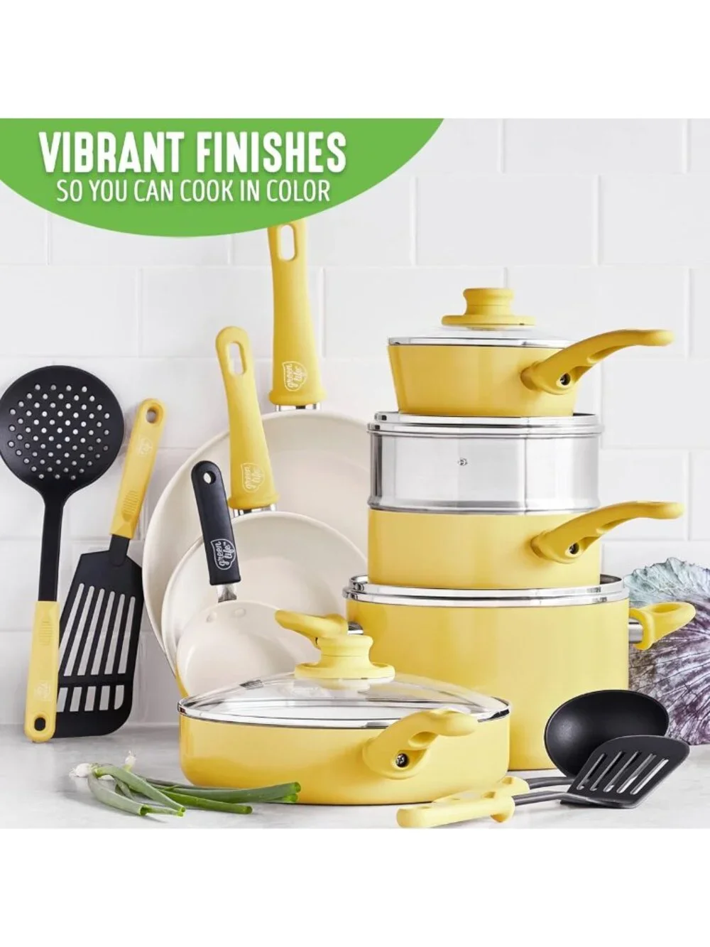 Healthy Ceramic Nonstick Saucepan Set - 1QT & 2QT, Dishwasher Safe, Easy Clean